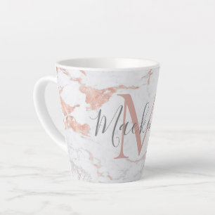 Tasse Latte Monogramme en marbre d'or Rose