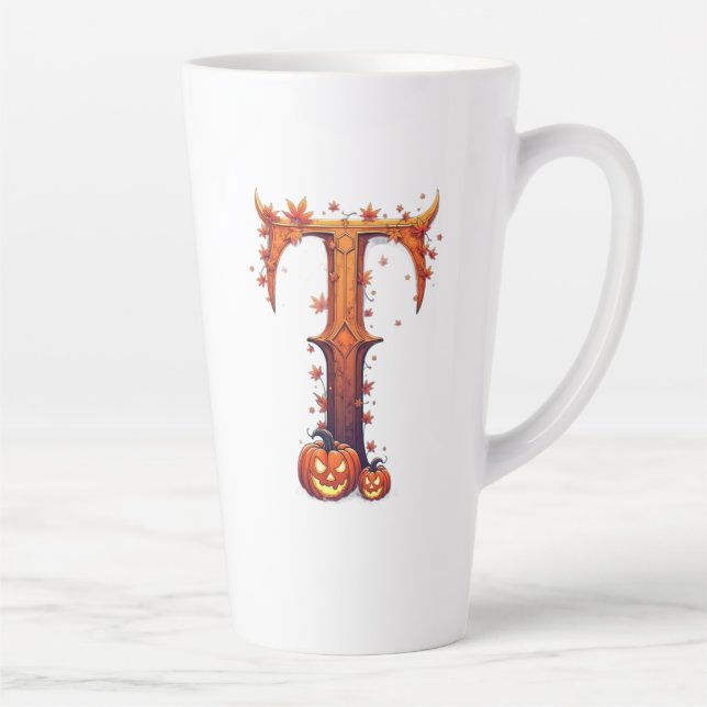 Tasse Latte Monogramme Halloween T (Droite)