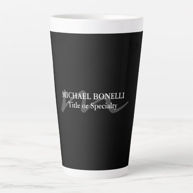 Tasse Latte Monogramme moderne tendance initial professionnel  (Devant)