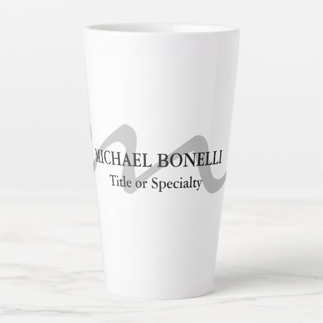 Tasse Latte Monogramme moderne tendance professionnel initial (Devant)