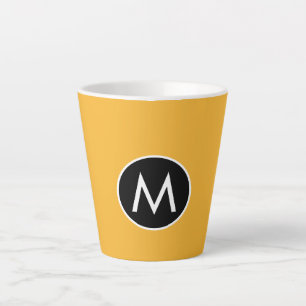Tasse Latte Monogramme noir jaune moutarde moderne tendance