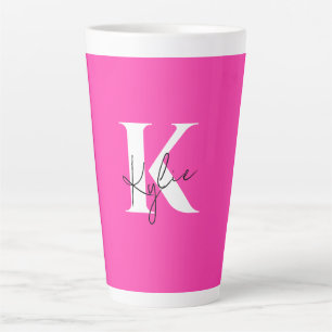 Tasse Latte Monogramme personnalisé moderne et dynamique -