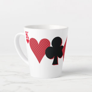 Tasse Latte Monogramme Personnalisé Pont et Poker