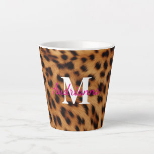 Tasse Latte Monogramme Poster de animal léopard