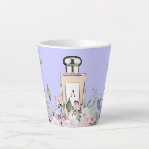 Tasse Latte Monogramme Purple Parfum Bouteille Floral Plutôt C