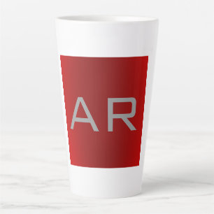 Tasse Latte Monogramme tendance gris élégant