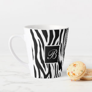 Tasse Latte Monogramme Zebra Motif animal