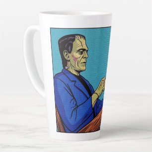 Tasse Latte Monstre de Frankenstein Art Pop buvant du thé en d