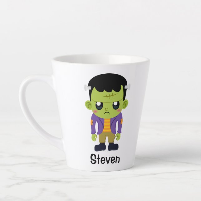 Tasse Latte Monstre de Frankenstein vert Halloween (Gauche)
