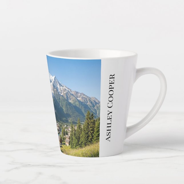 Tasse Latte Mont Blanc French Alps Chamonix Custom (Droite)