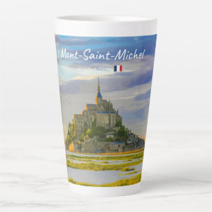 Tasse Latte Mont-Saint-Michel, France - Grande abbaye médiéval