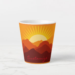 Tasse Latte Montagnes du désert Coucher du soleil Thunder_Cove
