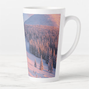 Tasse Latte Montagnes neigeuses