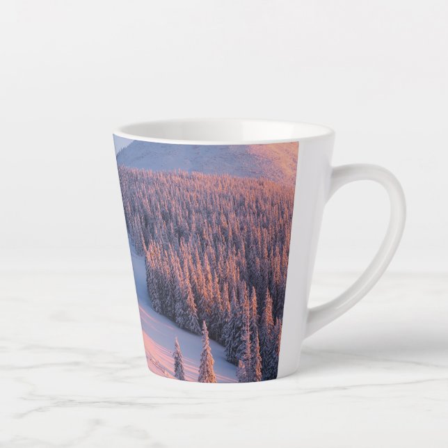 Tasse Latte Montagnes neigeuses (Droite)