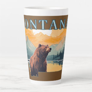 Tasse Latte Montagnes Ours du Montana