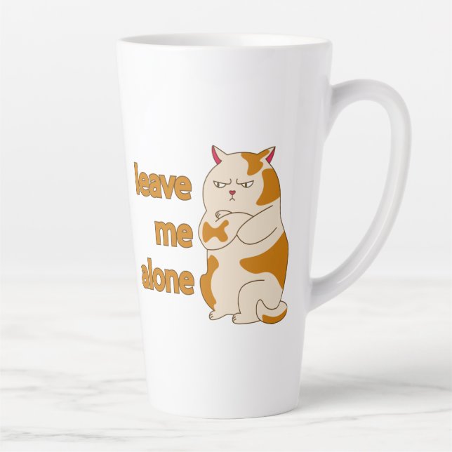 Tasse Latte Moody Grosse cat me laisse tranquille (Droite)