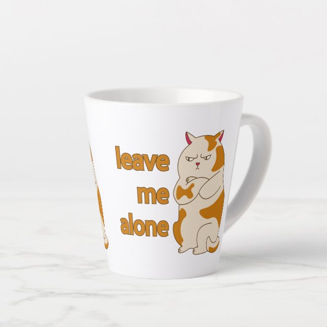 Tasse Latte Moody Grosse cat me laisse tranquille (Angle droit)