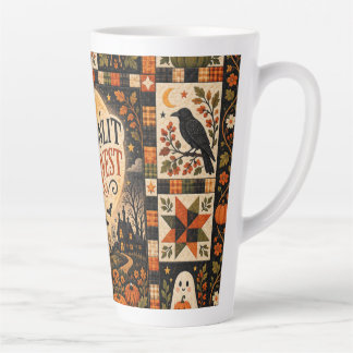 Tasse Latte Moonlit Harvest Vintage Halloween Patchwork