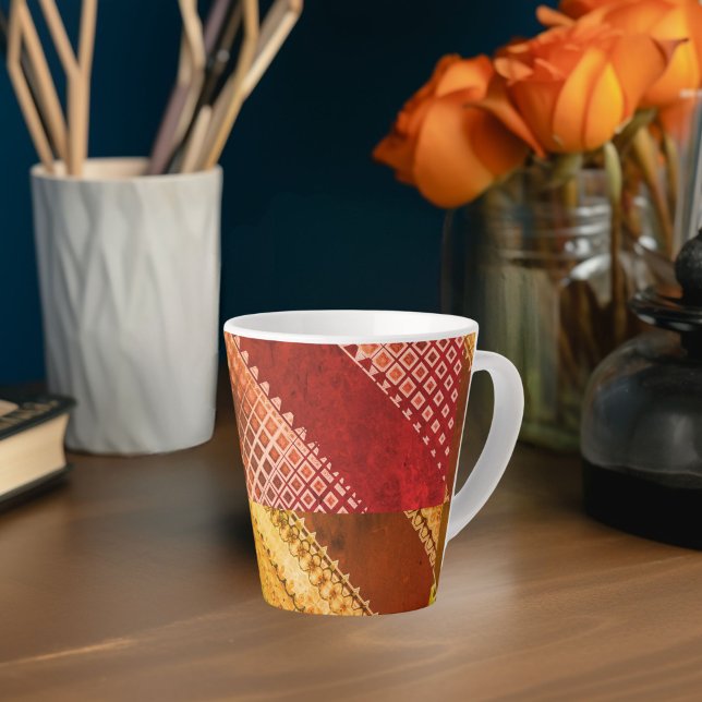 Tasse Latte Morphinius Asymétrique abstrait 1 sur 12 rouge (Créateur téléchargé)