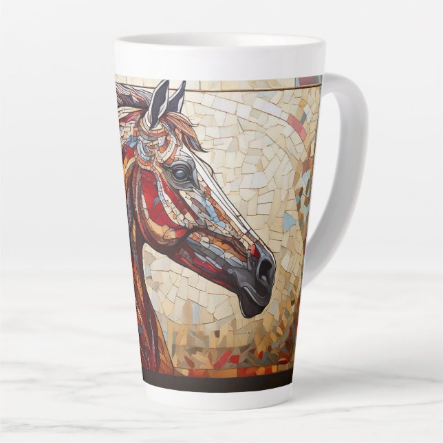 Tasse Latte Mosaic Cheval Brown (Angle droit)