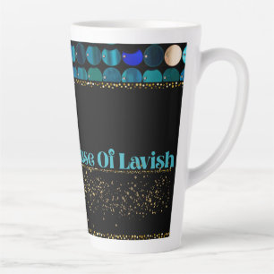 Tasse Latte Mosaïque Luxe Sarcelle Noire de Luxe