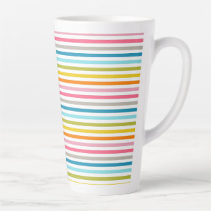 Tasse Latte Motif à rayures colorées