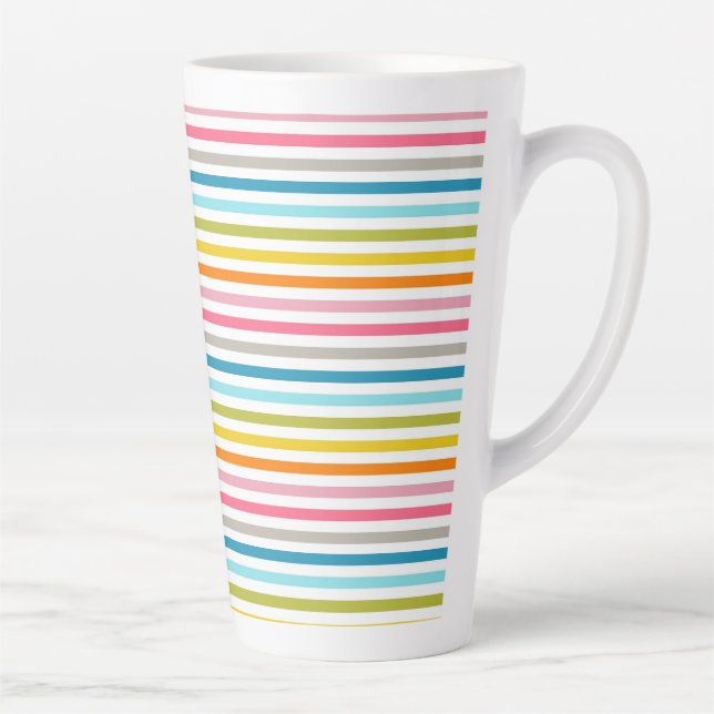 Tasse Latte Motif à rayures colorées (Droite)