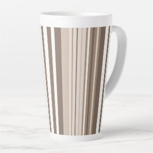 Tasse Latte Motif à rayures de ton terreux neutre