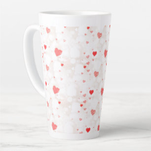 Tasse Latte Motif Abstrait de Coeurs colorés