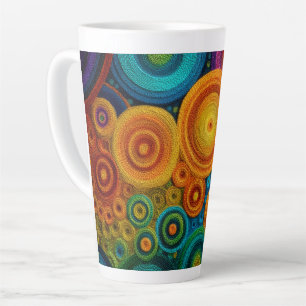 Tasse Latte Motif Abstrait de Spirale Colorée Tourbillon Géomé