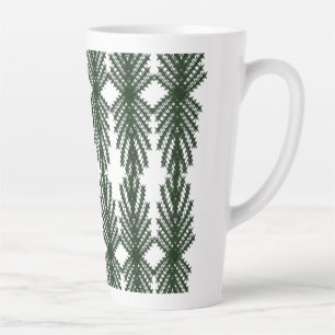 Tasse Latte Motif Abstrait Personnalisé d'Arbre de Pin Vert Fo