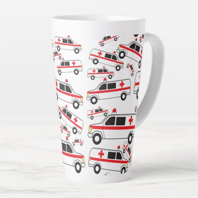 Tasse Latte Motif ambulancier (Angle droit)