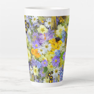 TASSE LATTE MOTIF ARRIÈRE - PLAN FLORAL MULITCOLORED
