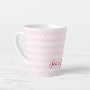 Tasse Latte Motif blanc rose moderne Élégant personnalisé