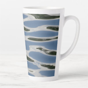 Tasse Latte Motif Bleu Et Blanc Rafraîchissant
