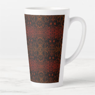 Tasse Latte Motif bordeaux rayé foncé