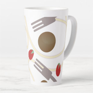 Tasse Latte Motif Boules de Spaghetti Cool