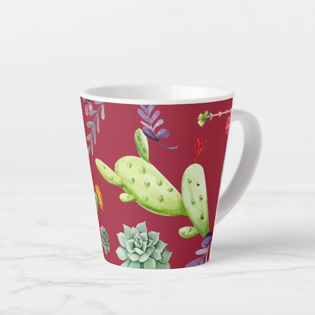 Tasse Latte Motif Cactus 4 (Angle droit)