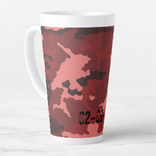 Tasse Latte Motif camouflage rouge rose camouflage bordeaux