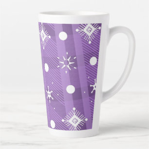 Tasse Latte Motif carreau violet de flocons de neige simples
