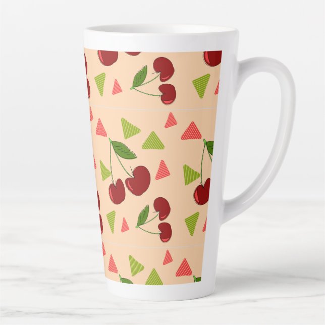 Tasse Latte motif cerise douce  (Droite)