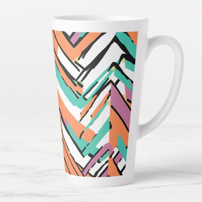 Tasse Latte Motif Chevron couleur gras Herringbone (Droite)