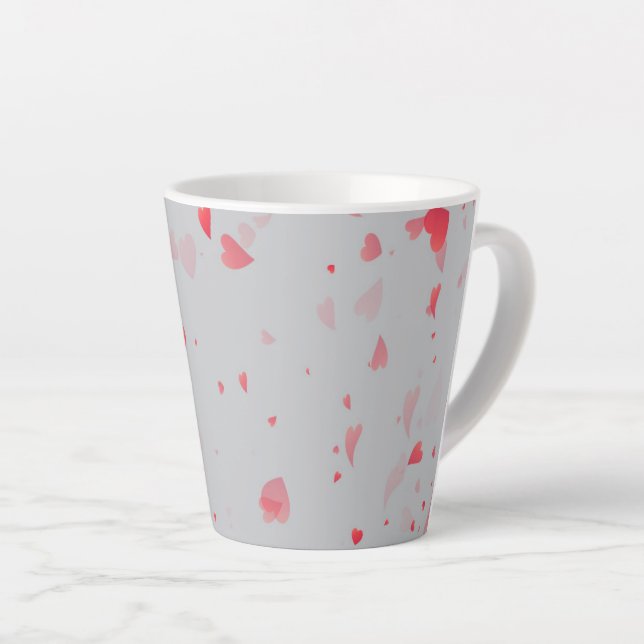Tasse Latte Motif Cœurs 37 (Angle droit)