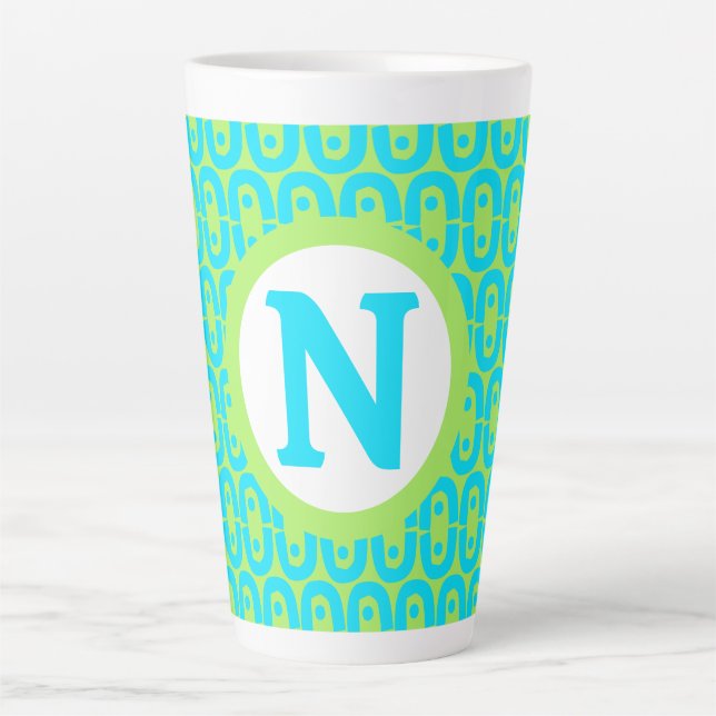 Tasse Latte motif coloré moderne (Devant)