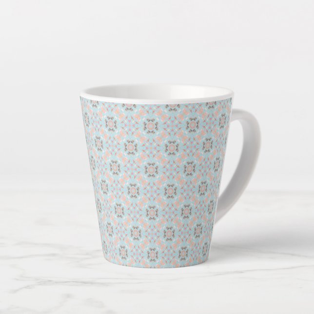 Tasse Latte Motif coquillage sans couture (Angle droit)