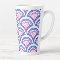 motif damassé floral bleu