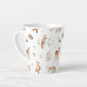 Tasse Latte Motif d'amis animaux de bois mignon