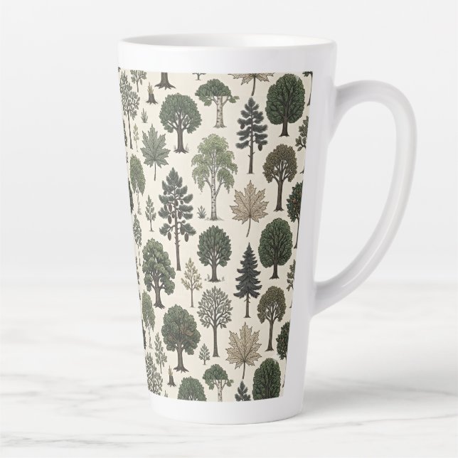 Tasse Latte Motif d'arbres (Droite)