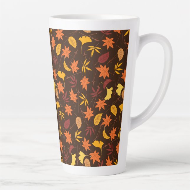 Tasse Latte Motif d'automne de l'Érable de Thanksgiving (Droite)