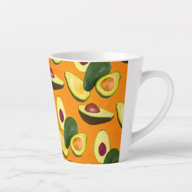 Tasse Latte Motif d'avocat peint (Droite)